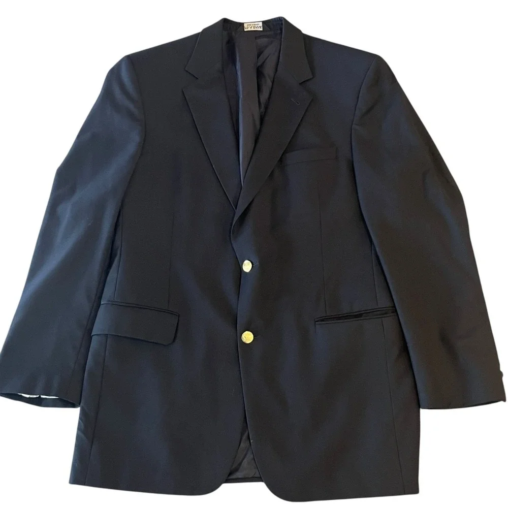 Jos A Bank Signature 100% Wool Gold 2 Button Blazer Sportcoat‎ Mens 42L Black